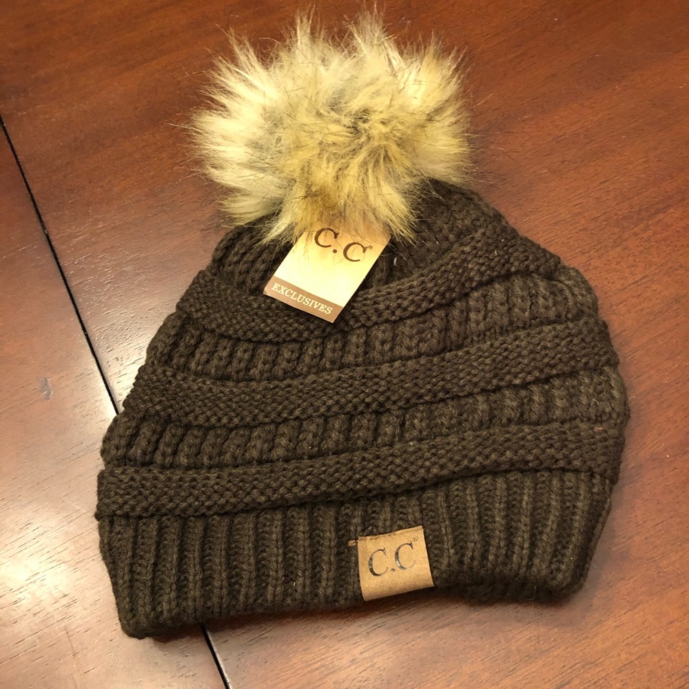 C.C Knit Beanie with Pom